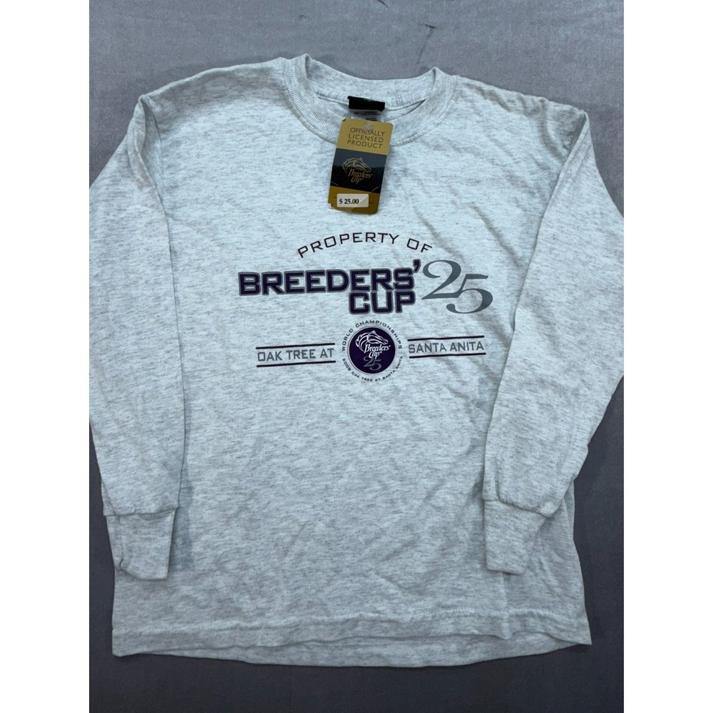 Youth New Breeders Cup 2025 Oak Tree Santa Anita Shirt Gray Youth Medium